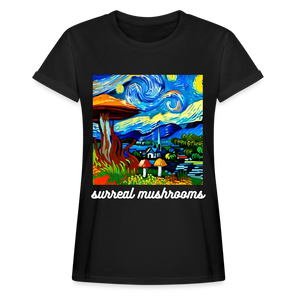 Surreal Mushrooms Women's Relaxed Fit T-Shirt - black