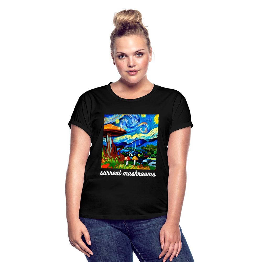 Surreal Mushrooms Women's Relaxed Fit T-Shirt - black