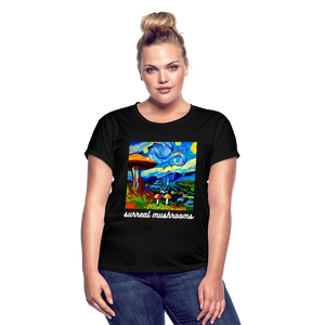 Surreal Mushrooms Women's Relaxed Fit T-Shirt - black