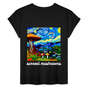 Surreal Mushrooms Women's Relaxed Fit T-Shirt - black