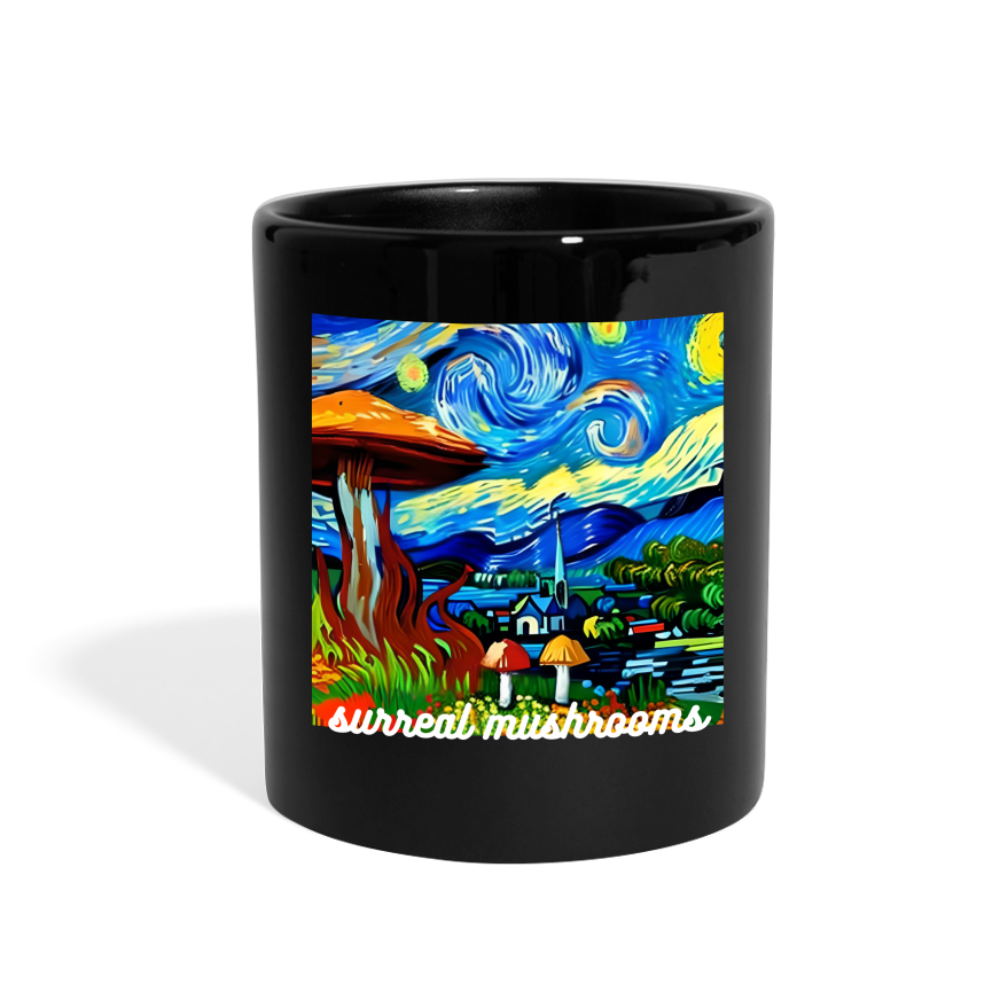 Surreal Mushrooms Full Color Mug - black