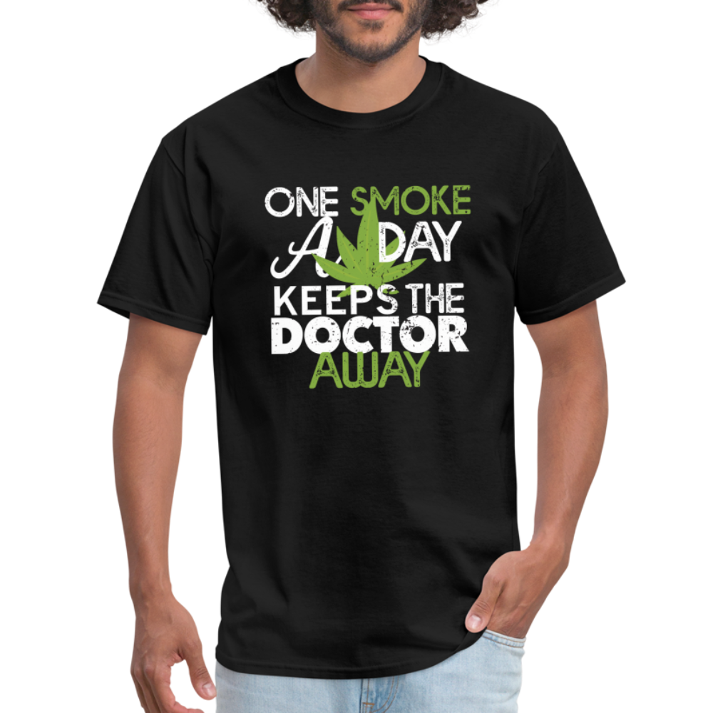 one smoke a day, keeps the doctor away Unisex Classic T-Shirt - black