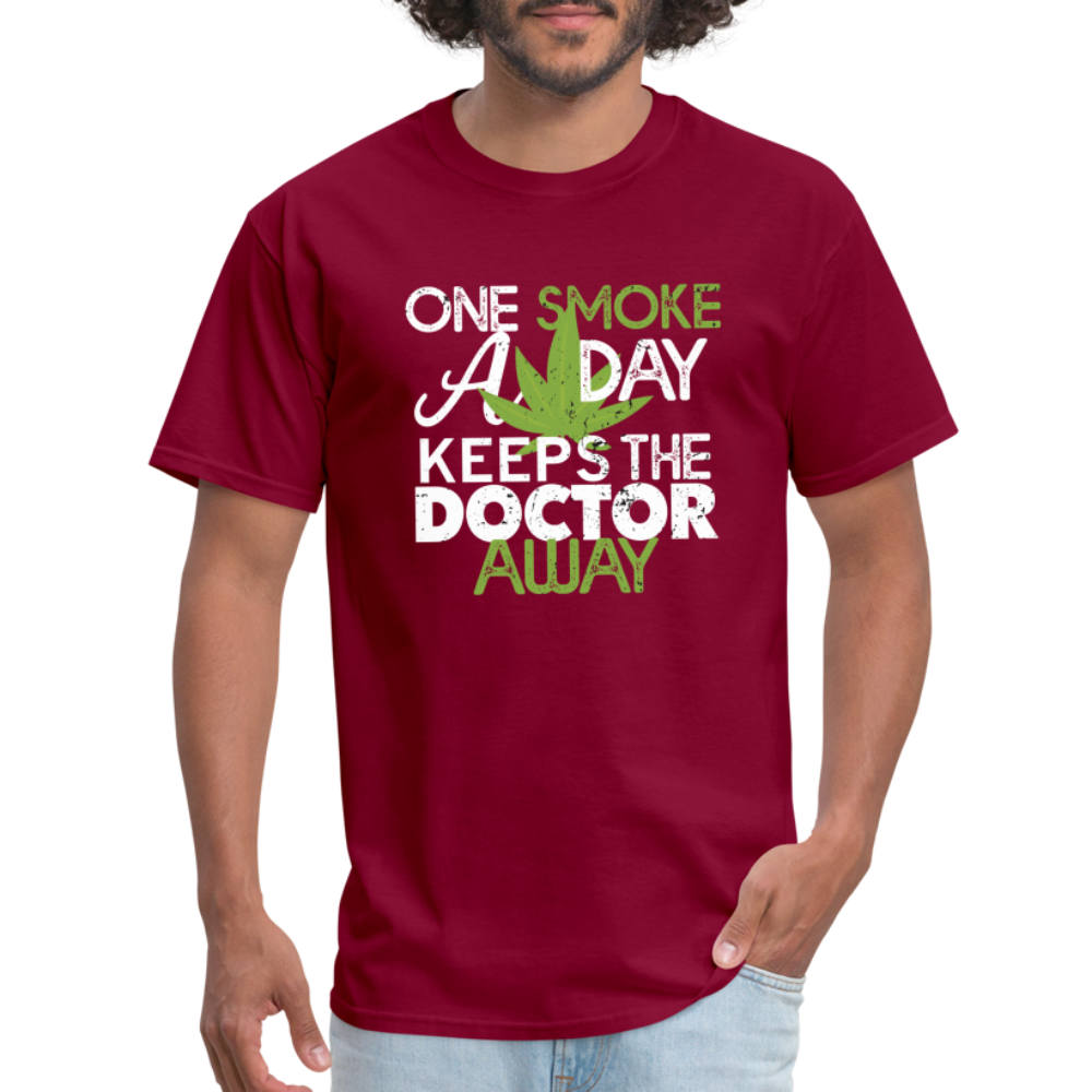 one smoke a day, keeps the doctor away Unisex Classic T-Shirt - burgundy