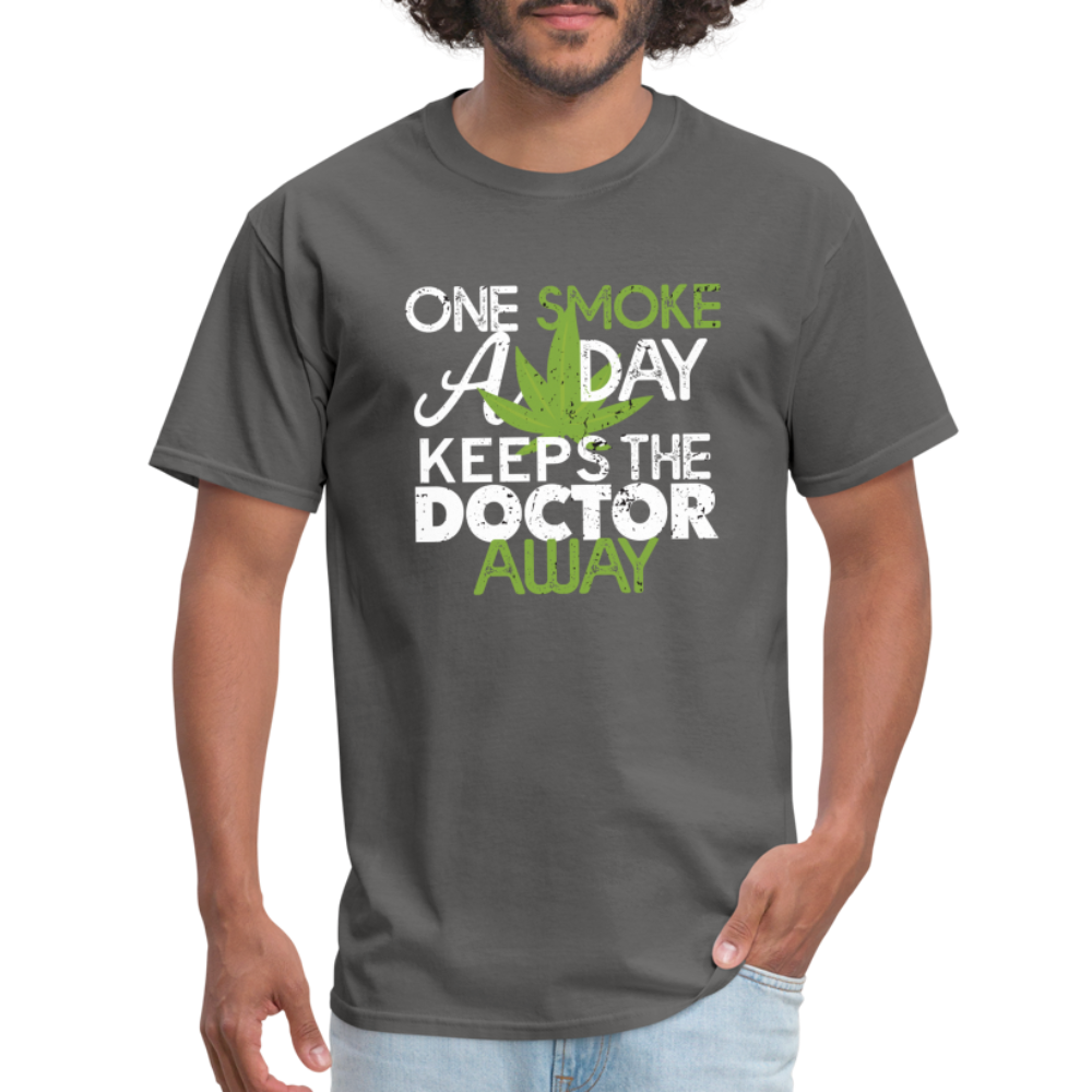 one smoke a day, keeps the doctor away Unisex Classic T-Shirt - charcoal