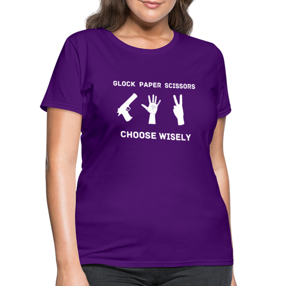 Glock Paper Scissors, Choose Wisely Women's T-Shirt - purple