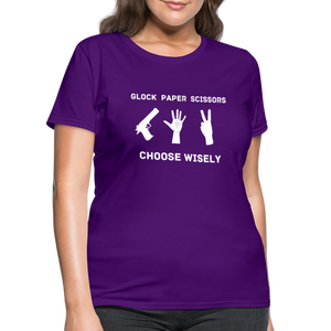 Glock Paper Scissors, Choose Wisely Women's T-Shirt - purple