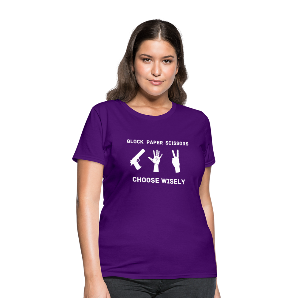 Glock Paper Scissors, Choose Wisely Women's T-Shirt - purple