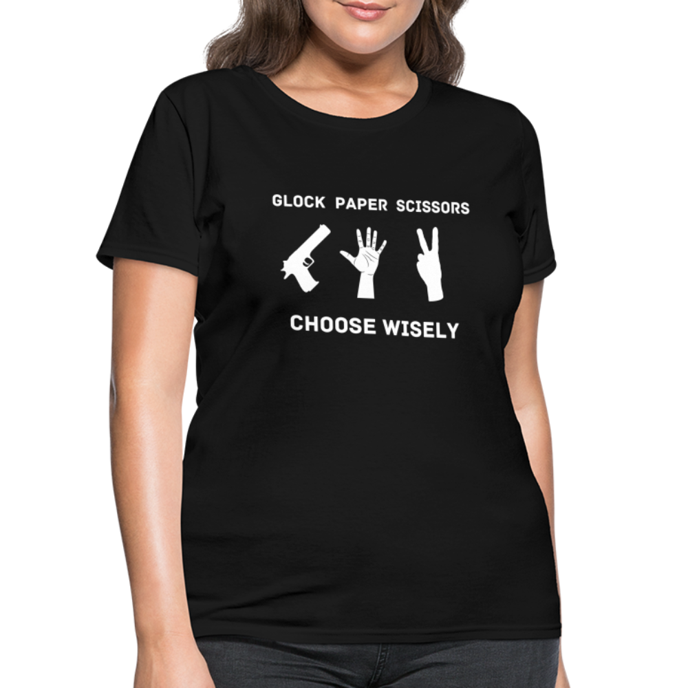 Glock Paper Scissors, Choose Wisely Women's T-Shirt - black