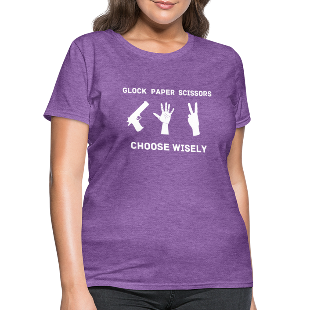 Glock Paper Scissors, Choose Wisely Women's T-Shirt - purple heather