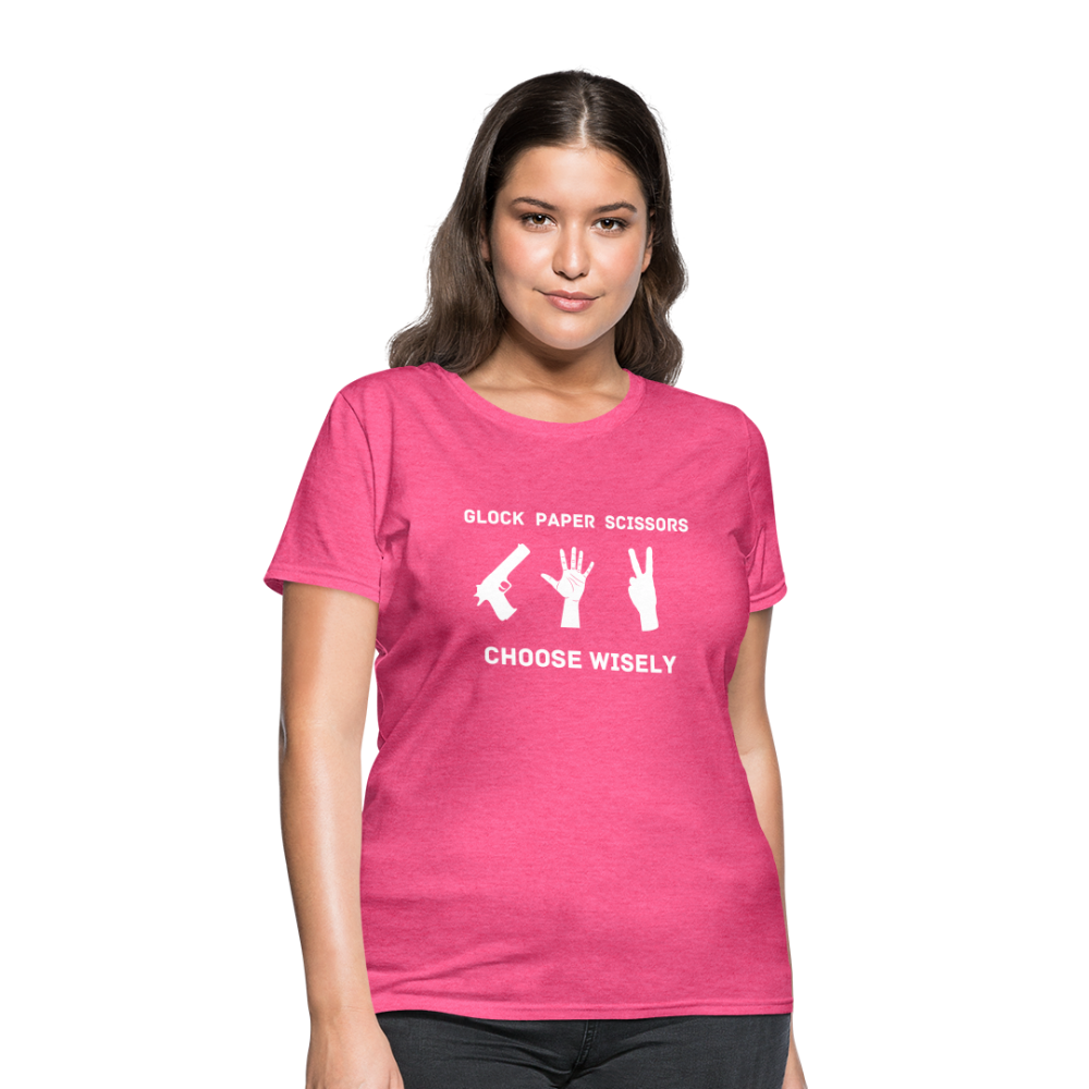 Glock Paper Scissors, Choose Wisely Women's T-Shirt - heather pink