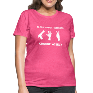 Glock Paper Scissors, Choose Wisely Women's T-Shirt - heather pink