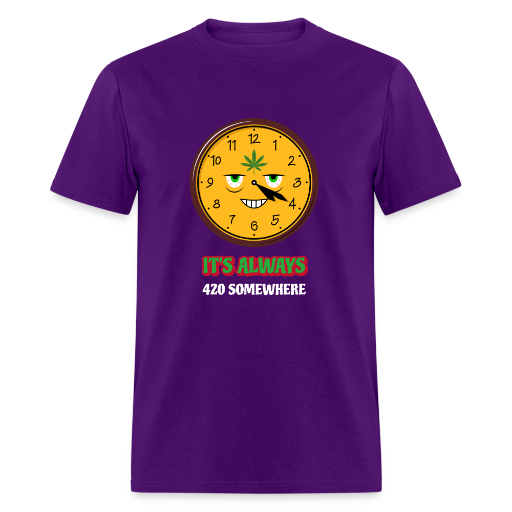 It's Always 420 somewhere Unisex T-Shirt - purple