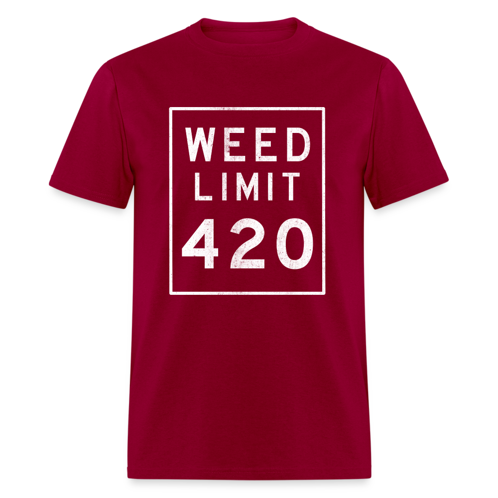 WEED LIMIT 420, Unisex T-Shirt - dark red