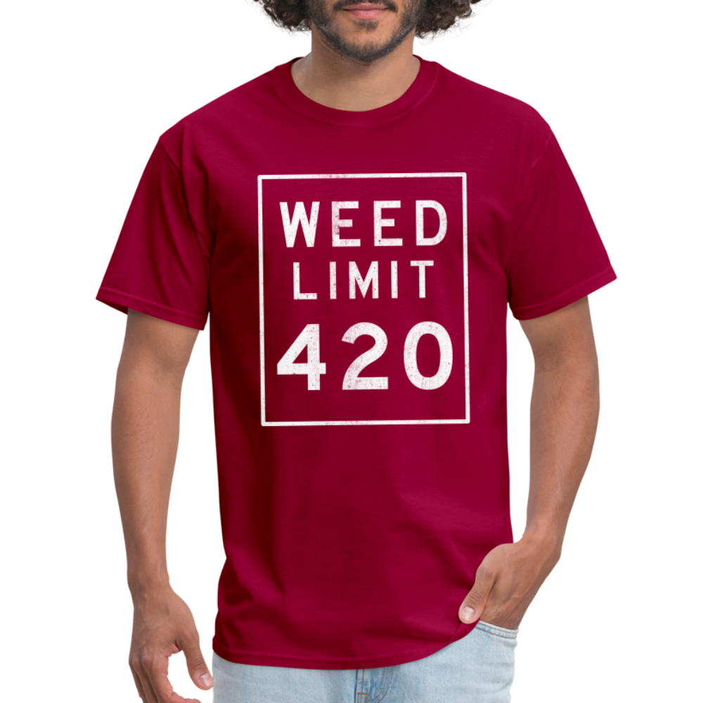 WEED LIMIT 420, Unisex T-Shirt - dark red