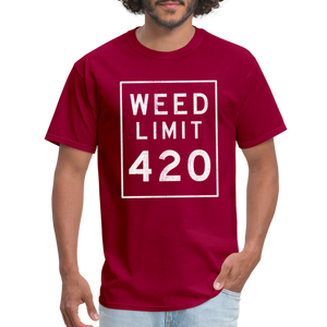 WEED LIMIT 420, Unisex T-Shirt - dark red