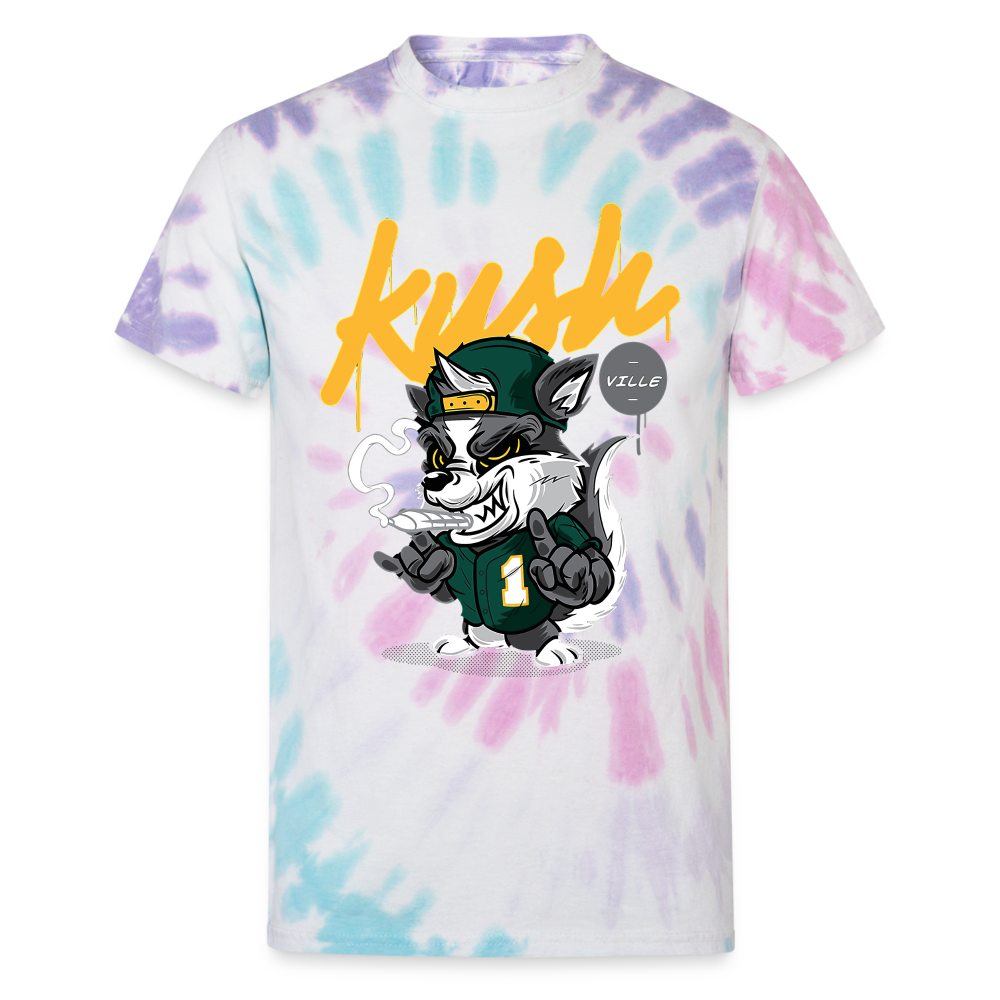 Kush Unisex Tie Dye T-Shirt - Pastel Spiral