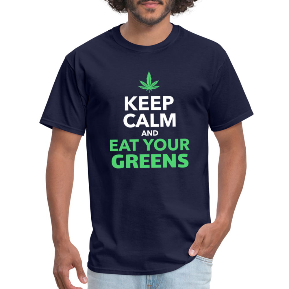 Keep calm and eat your greens Unisex Classic T-Shirt - navy