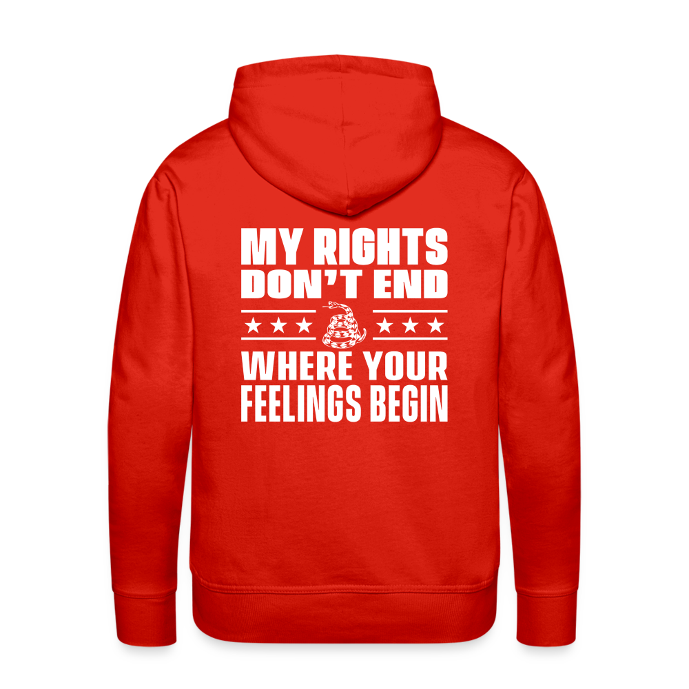 MY RIGHTS DON"T END....Men’s Premium Hoodie - red
