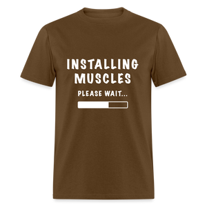 Installing Muscles, Please Wait Unisex Classic T-Shirt - brown