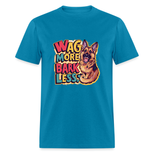 Wag More Bark Less Unisex Classic T-Shirt - turquoise
