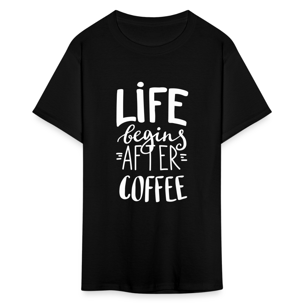 Life Begins After Coffee Unisex Classic T-Shirt - black