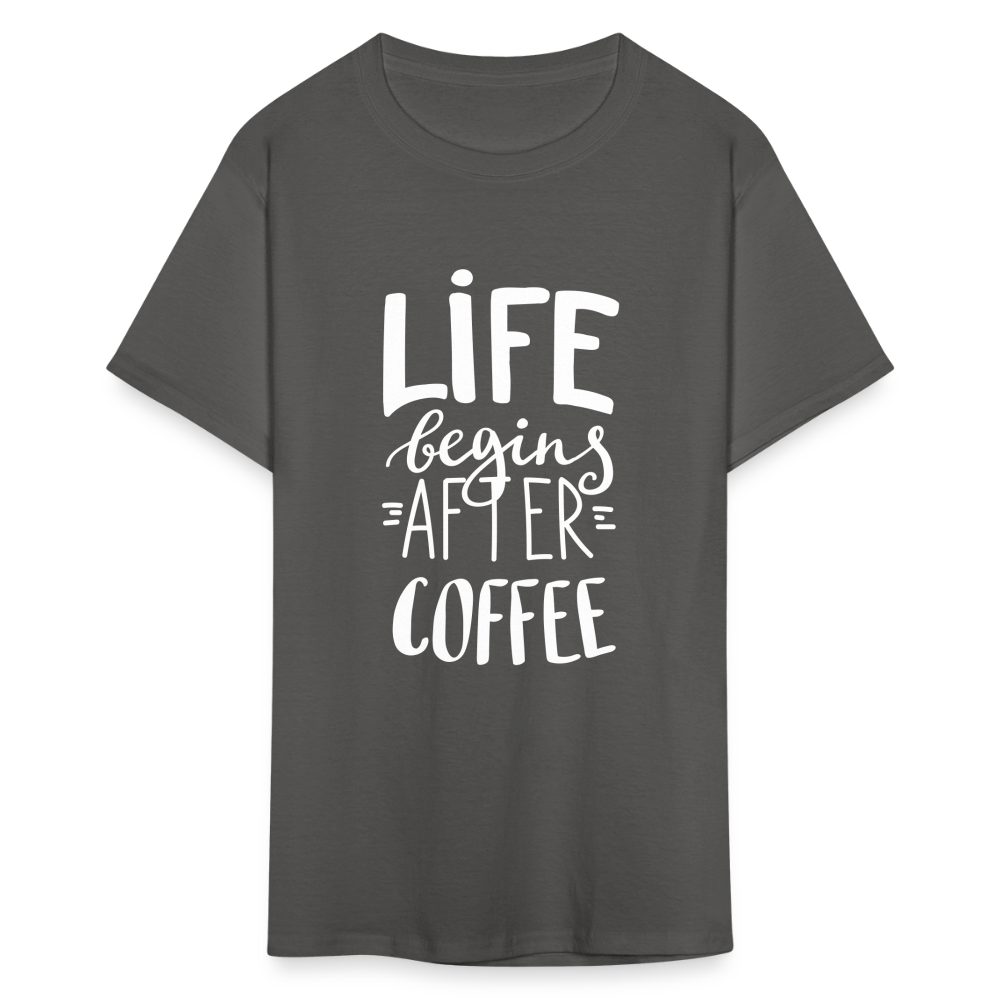 Life Begins After Coffee Unisex Classic T-Shirt - charcoal