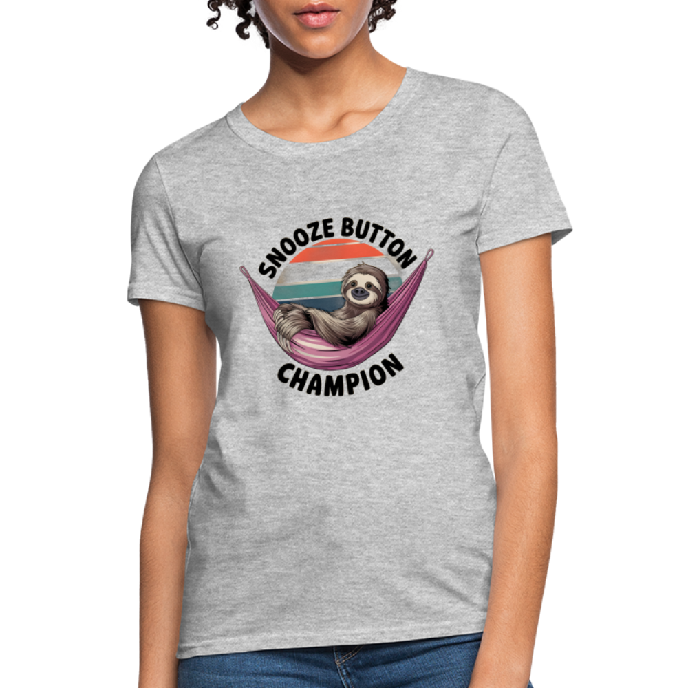 Snooze button champion Women's T-Shirt - heather gray