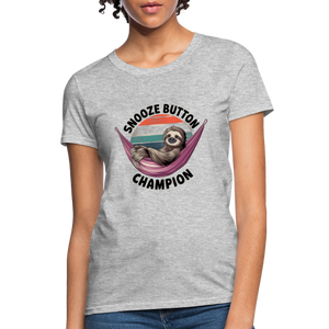 Snooze button champion Women's T-Shirt - heather gray