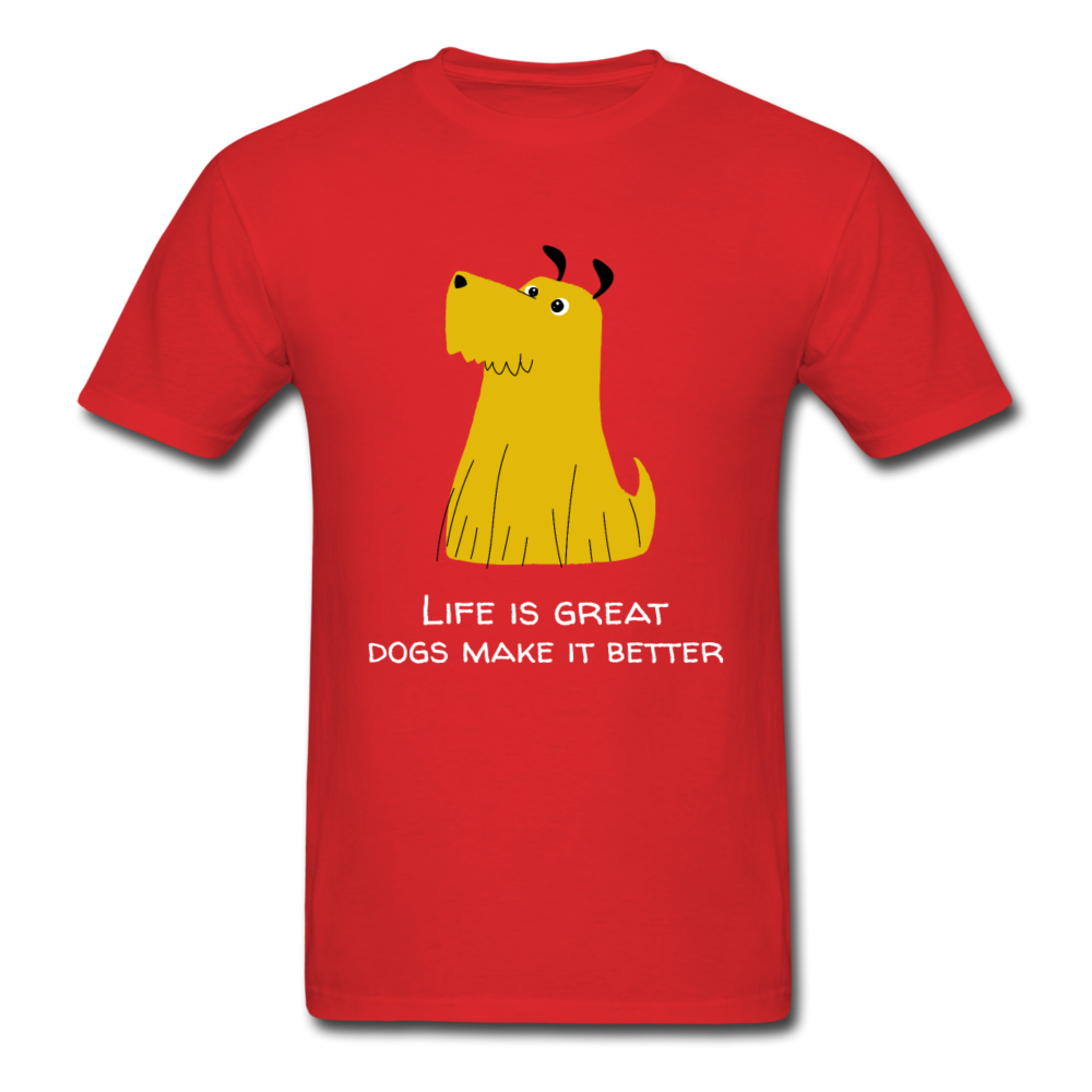 Dogs make it better  Unisex Classic T-Shirt - red