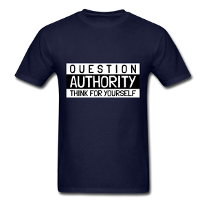 Question Authority Unisex Classic T-Shirt - navy