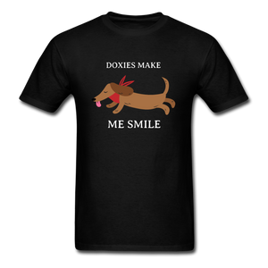Doxies make me smile Unisex Classic T-Shirt - black