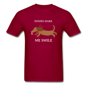 Doxies make me smile Unisex Classic T-Shirt - dark red