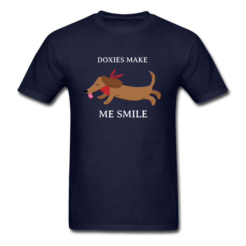 Doxies make me smile Unisex Classic T-Shirt - navy