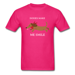 Doxies make me smile Unisex Classic T-Shirt - fuchsia