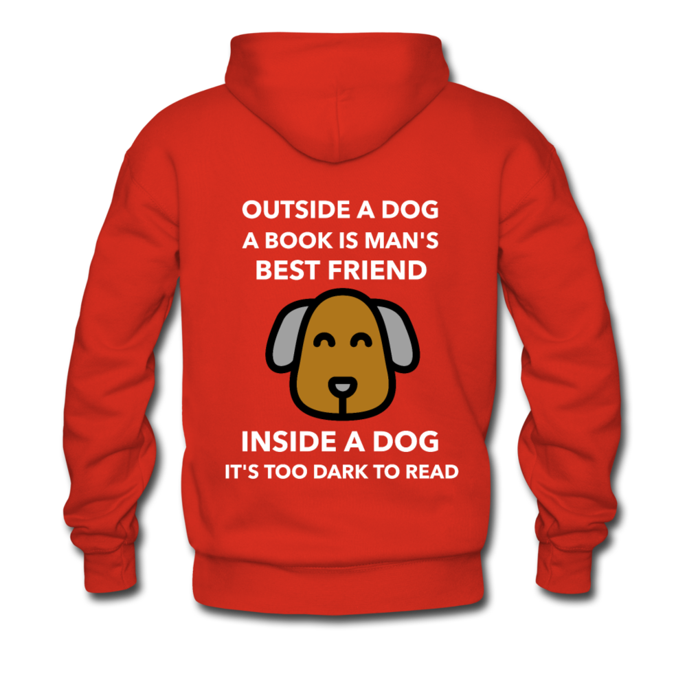 Outside a dog a man's best friend Premium Hoodie - red