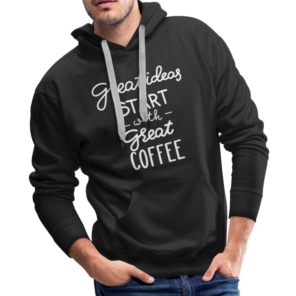 Great Ideas Start with Great Coffee Men’s Premium Hoodie - black