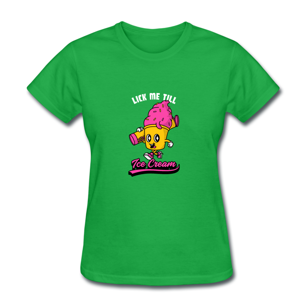 Lick Me Till Ice Cream Women's T-Shirt - bright green