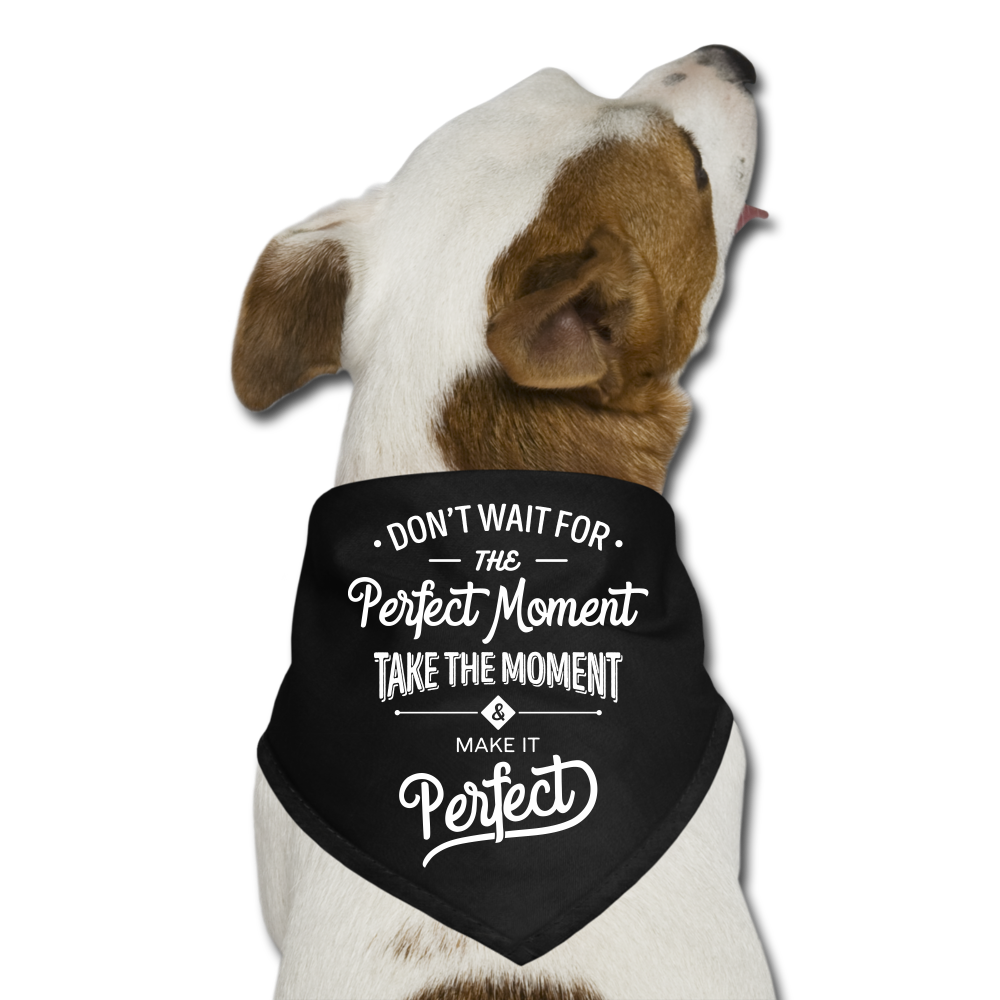 Don't wait for the perfect moment Dog Bandana - black