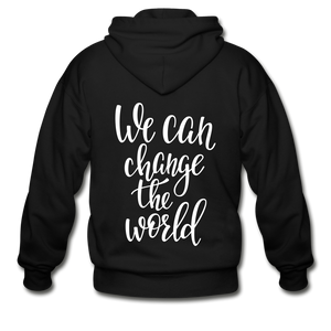 We Can Change The World Gildan Heavy Blend Adult Zip Hoodie - black