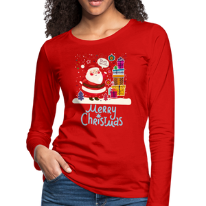 Merry Christmas Women's Premium Long Sleeve T-Shirt - red