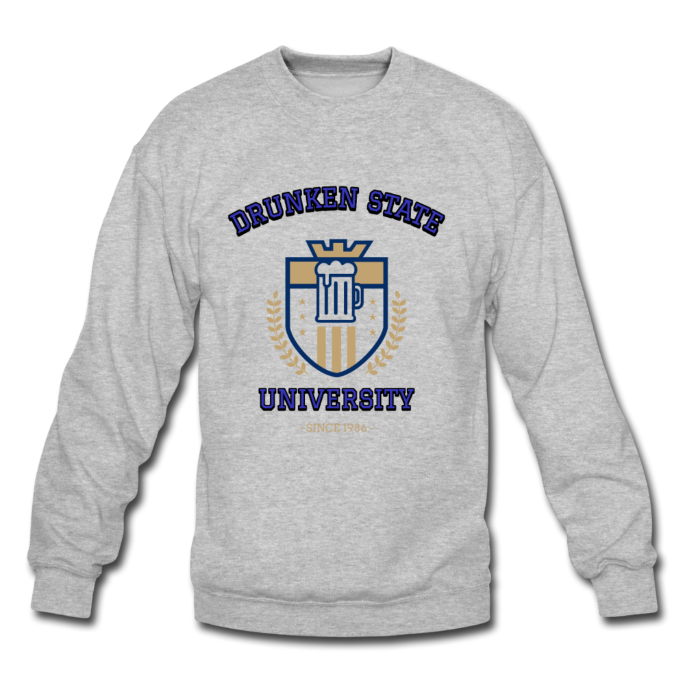 Drunken State University Party Crewneck Sweatshirt - heather gray