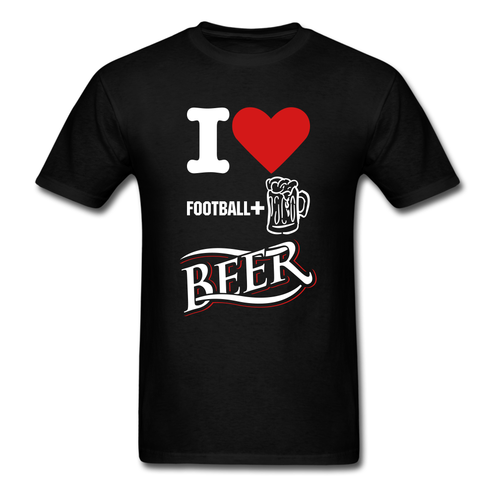 I Heart Football and Beer Unisex Classic T-Shirt - black