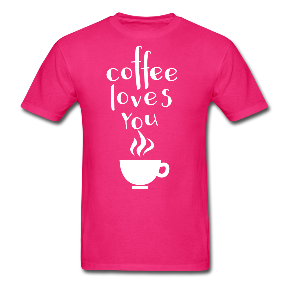 Coffee Loves You Unisex Classic T-Shirt - fuchsia