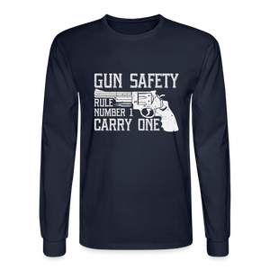 Gun Safety Rule Number 1, ,Carry One Men's Long Sleeve T-Shirt - navy