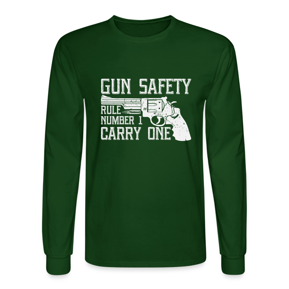 Gun Safety Rule Number 1, ,Carry One Men's Long Sleeve T-Shirt - forest green